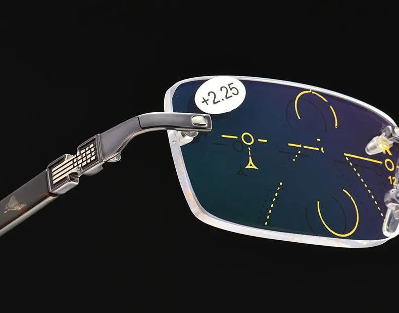 Men's Square Rimless Titanium Reading Glasses 3255 — view 9 | Rx Spectacle