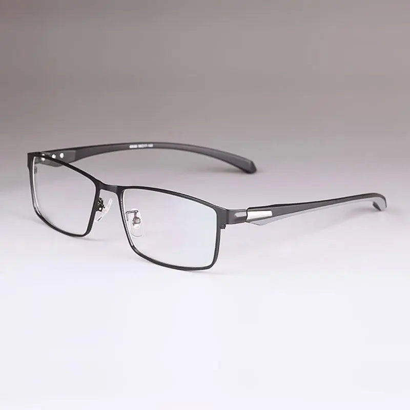 Men's Square Semi-Rimless Titanium Prescription Glasses — view 15 | Rx Spectacle