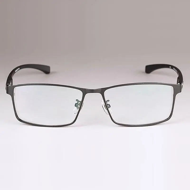 Men's Square Semi-Rimless Titanium Prescription Glasses — view 12 | Rx Spectacle