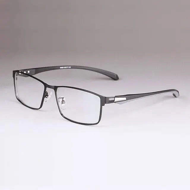 Men's Square Semi-Rimless Titanium Prescription Glasses — view 23 | Rx Spectacle