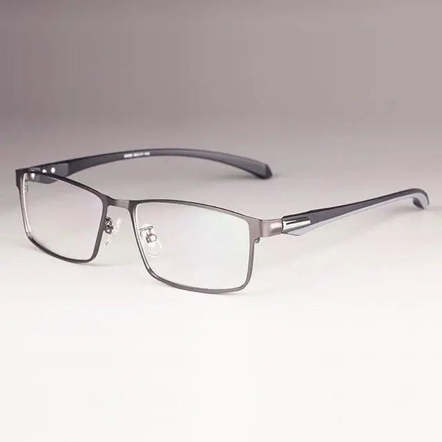 Men's Square Semi-Rimless Titanium Prescription Glasses — view 4 | Rx Spectacle