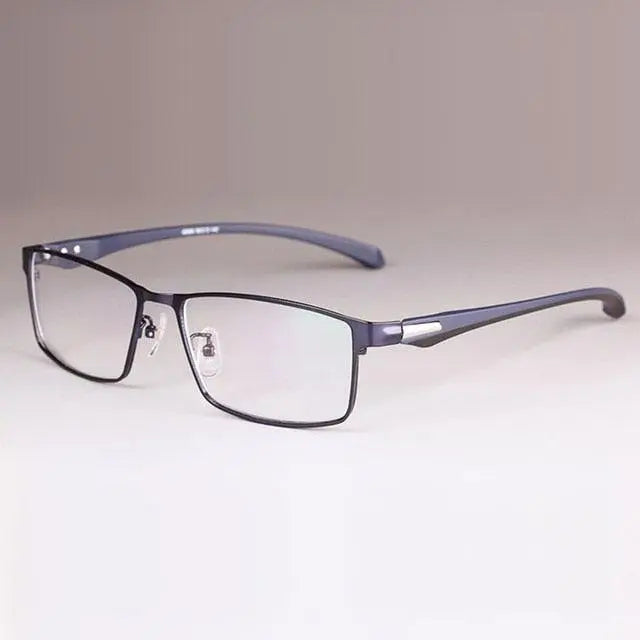 Men's Square Semi-Rimless Titanium Prescription Glasses — view 8 | Rx Spectacle