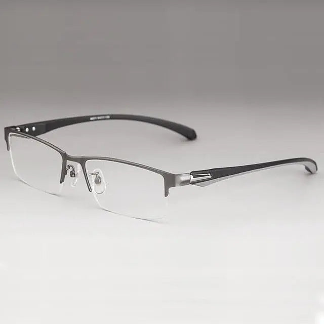 Men's Square Semi-Rimless Titanium Prescription Glasses — view 2 | Rx Spectacle