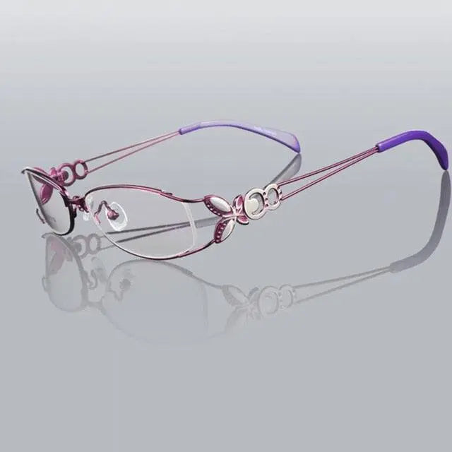 Women's Butterfly Full Rim Alloy Prescription Glasses 6150 — view 28 | Rx Spectacle