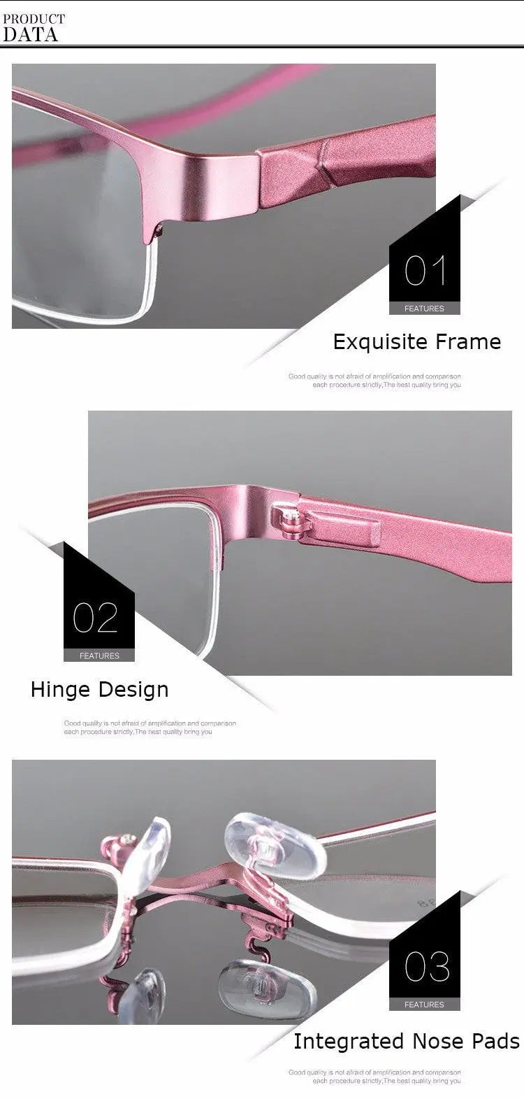 Women's Semi-Rimless Alloy Prescription Glasses 2329 — view 7 | Rx Spectacle