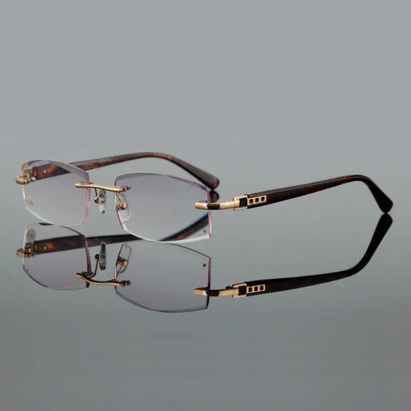 Women's Square Rimless Alloy Reading Glasses 5822 — view 12 | Rx Spectacle