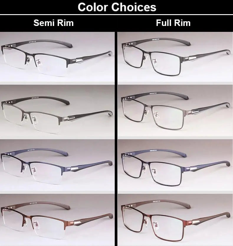 Men's Square Semi-Rimless Titanium Prescription Glasses — view 16 | Rx Spectacle