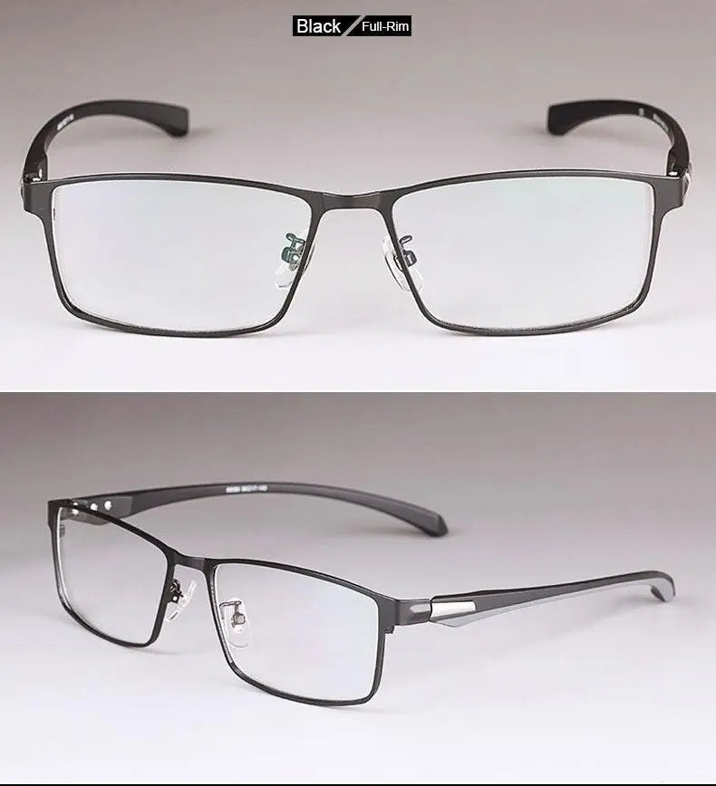 Men's Square Semi-Rimless Titanium Prescription Glasses — view 21 | Rx Spectacle