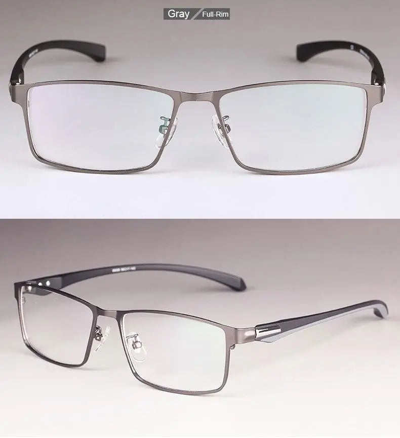 Men's Square Semi-Rimless Titanium Prescription Glasses — view 13 | Rx Spectacle