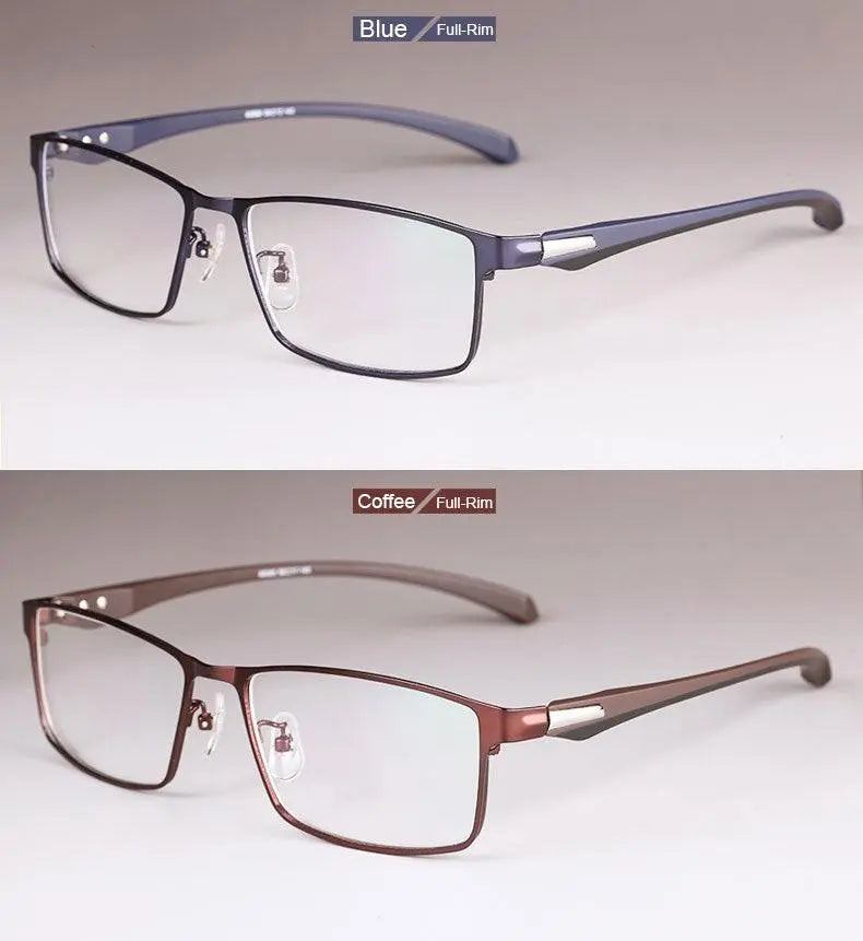 Men's Square Semi-Rimless Titanium Prescription Glasses — view 26 | Rx Spectacle