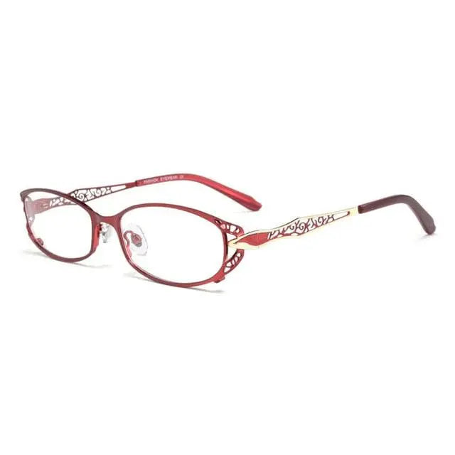 Women's Rectangular Full Rim Alloy Reading Glasses 9003 — view 5 | Rx Spectacle