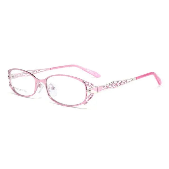 Women's Rectangular Full Rim Alloy Reading Glasses 9003 — view 2 | Rx Spectacle