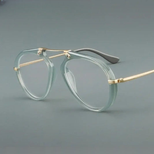 Unisex Oval Full Rim Titanium Prescription Glasses 720473