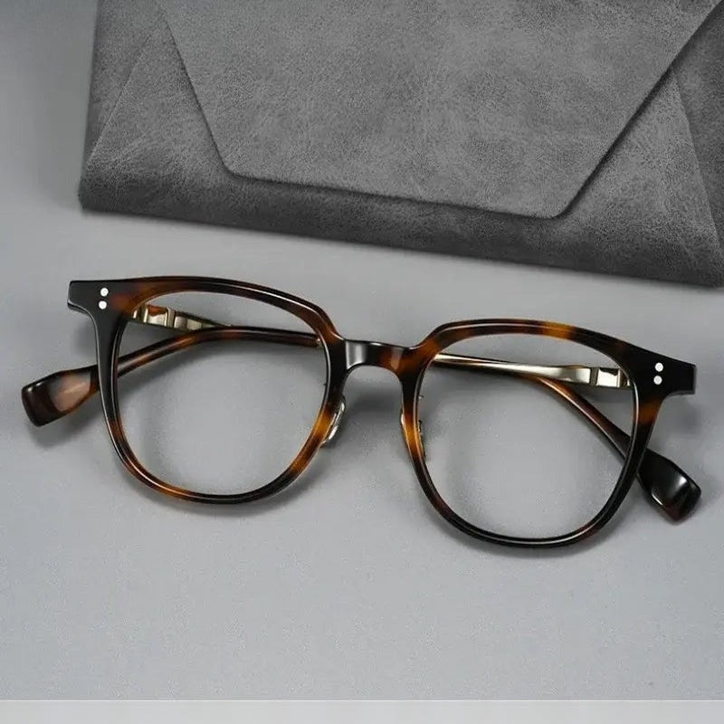 Unisex Square Full Rim Titanium Prescription Glasses 78150
