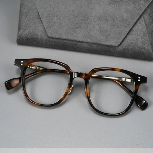 Unisex Square Full Rim Titanium Prescription Glasses 78150