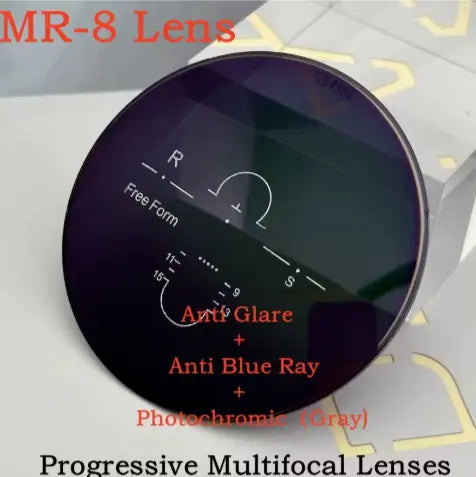 Free Form 1.61 MR-8 Anti-Blue/Glare Photochromic Gray Progressive Lenses — view 1 | Rx Spectacle